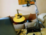 Recording the new acoustic material.